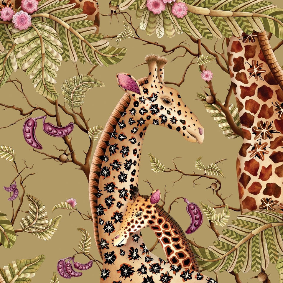 Royal Giraffe wallpaper by Cole & Son in Safari, design detail