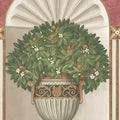 Royal Jardiniere wallpaper by Cole & Son in Spring Green & Rose on Stone, design detail