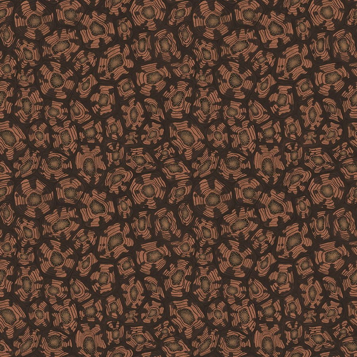 Savanna Shell wallpaper by Cole & Son in Terracotta, Claret & Metallic Gold, design detail
