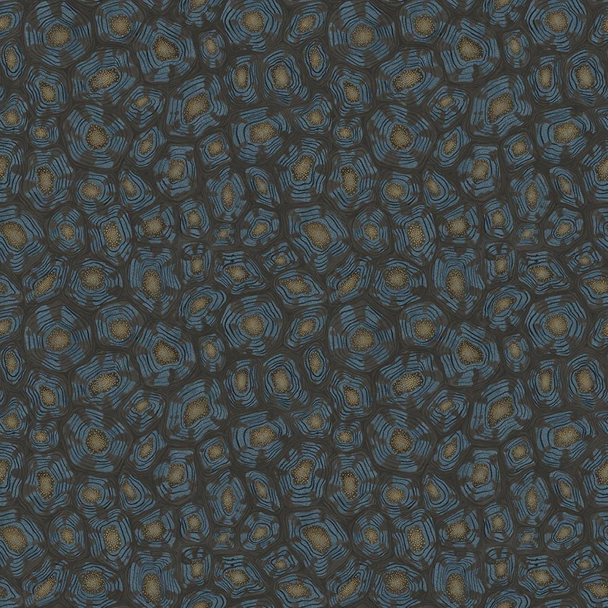 Savanna Shell wallpaper by Cole & Son in Denim, Charcoal & Metallic Gold, design detail
