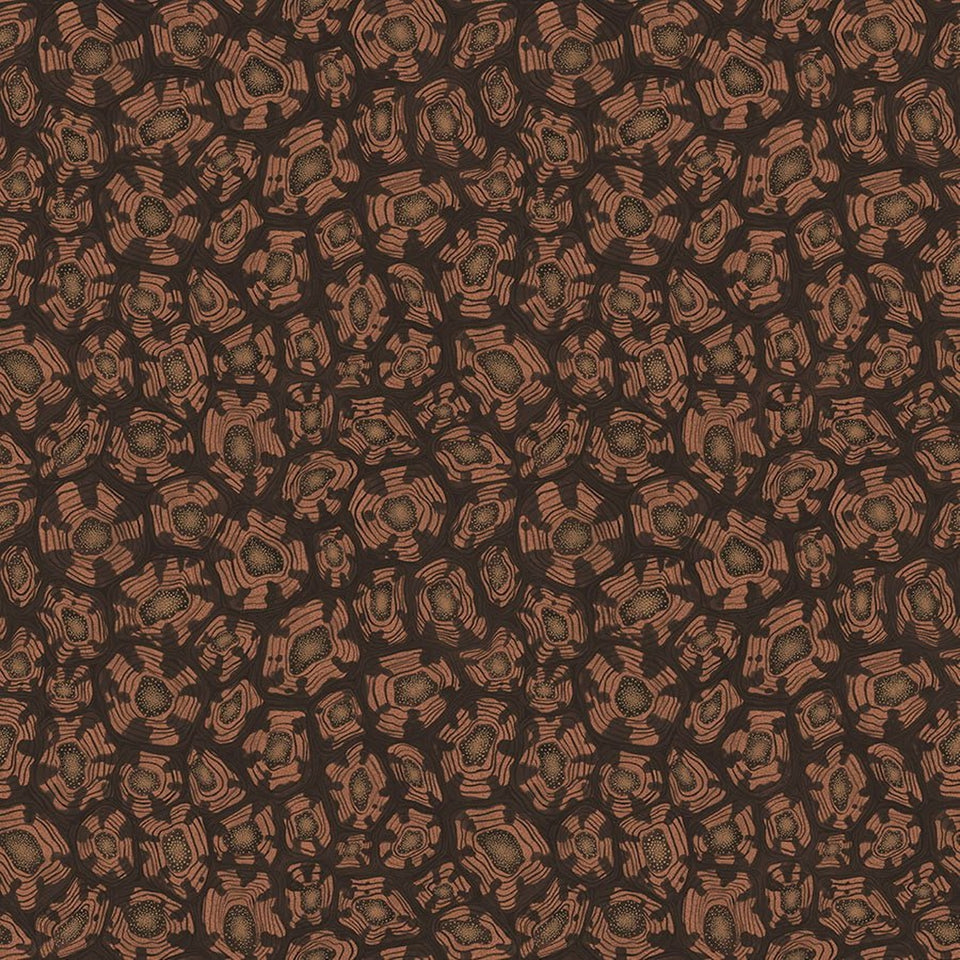 Savanna Shell wallpaper by Cole & Son in Terracotta, Claret & Metallic Gold, design detail