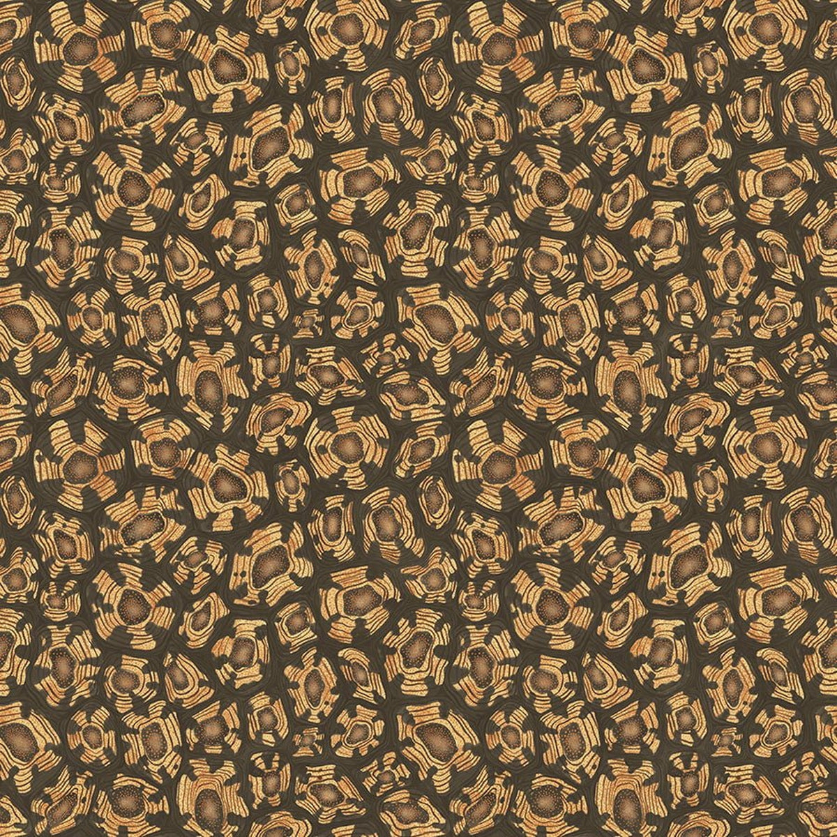 Savanna Shell wallpaper by Cole & Son in Ochre, Soot & Orange, design detail