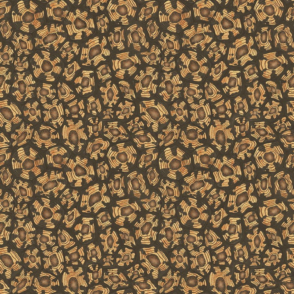 Savanna Shell wallpaper by Cole & Son in Ochre, Soot & Orange, design detail