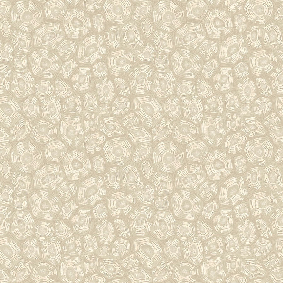 Savanna Shell wallpaper by Cole & Son in Parchment, Linen & Metallic Gilver, design detail