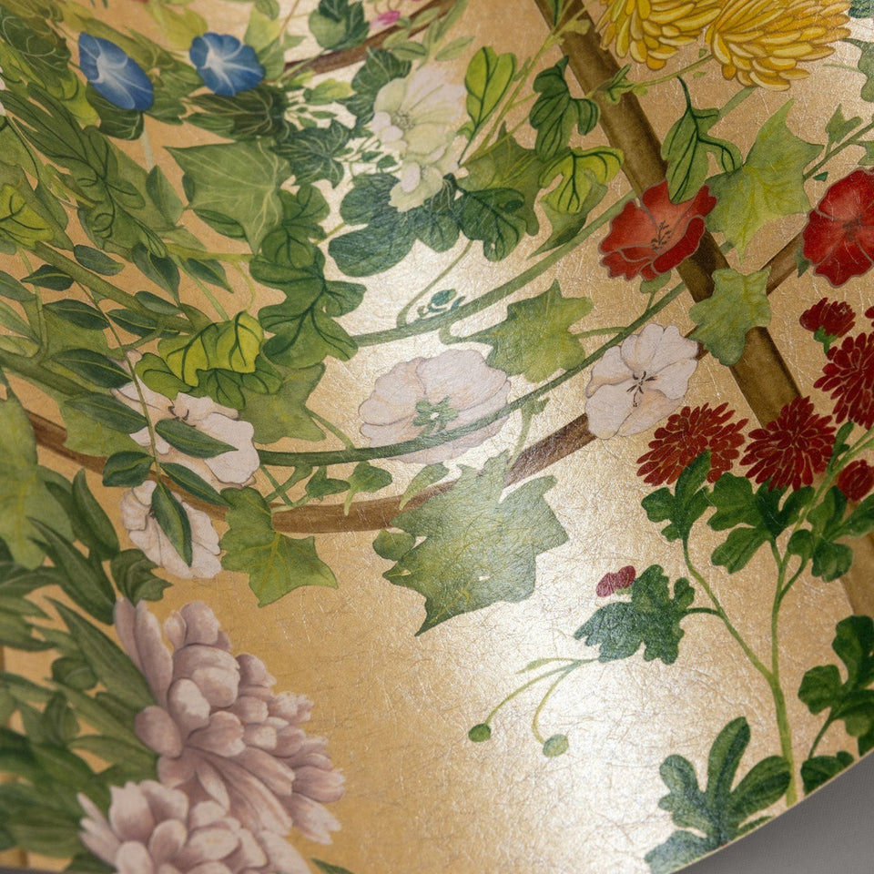 Scenic Flora Gilded wallpaper by Cole & Son, 126/7027, metallic surface detail