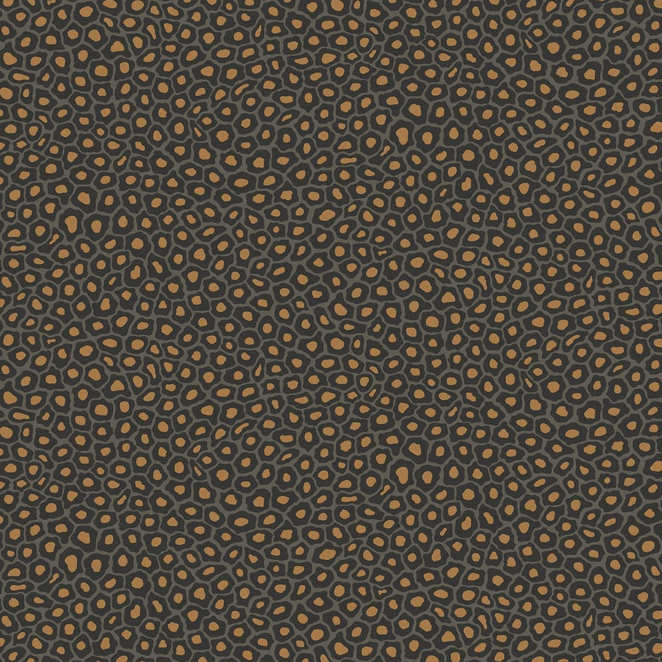 Senzo Spot by Cole & Son in Charcoal & Metallic Gold, pattern