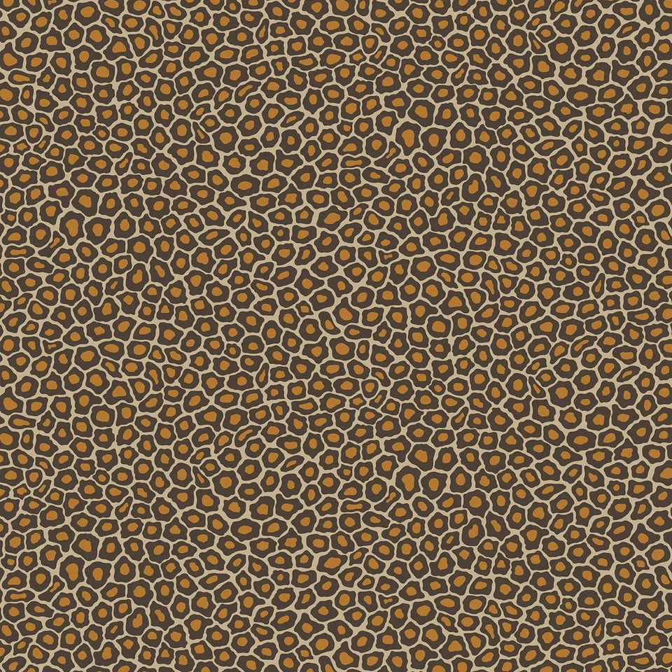 Senzo Spot by Cole & Son in Soot & Metallic Gold on Cream, pattern