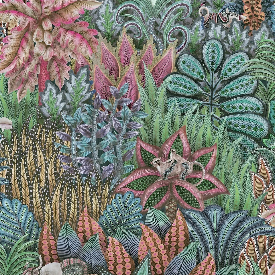 Singita wallpaper by Cole & Son in Viridian Multi, pattern