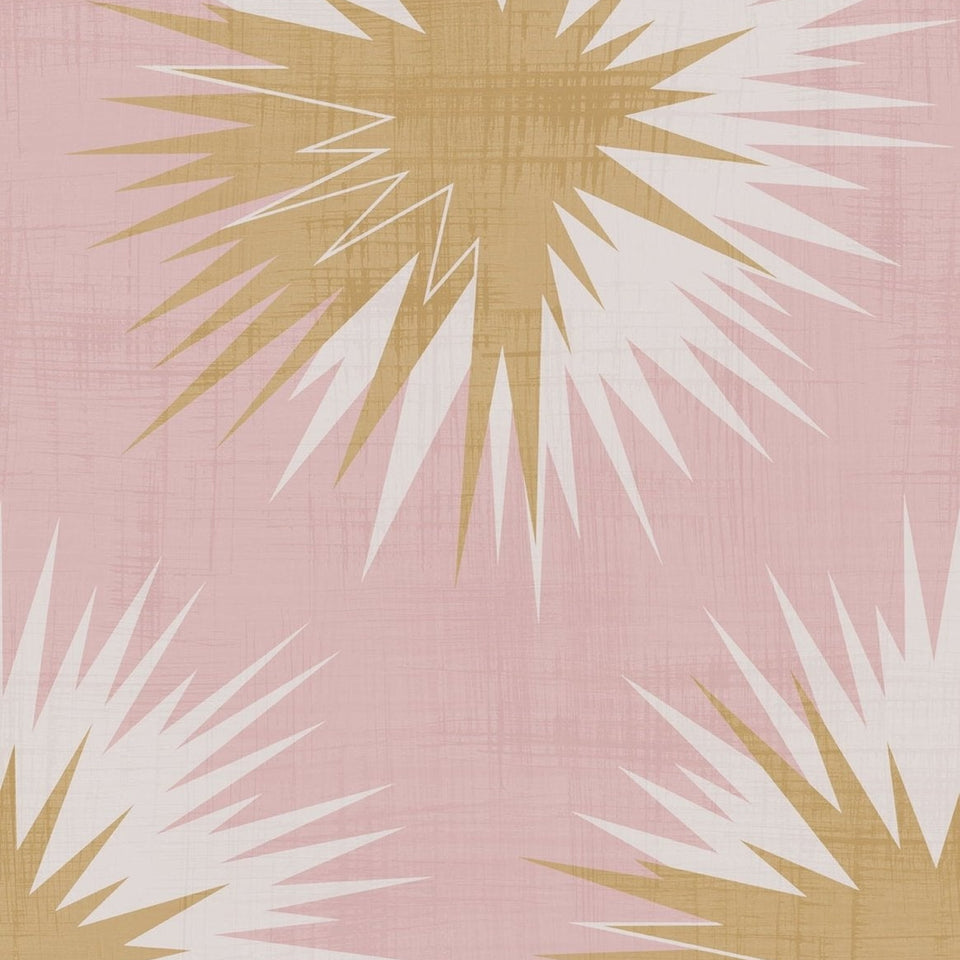 Soft Thistle wallpaper by Cole & Son x Vivienne Westwood in Rose Quartz & Gold, pattern