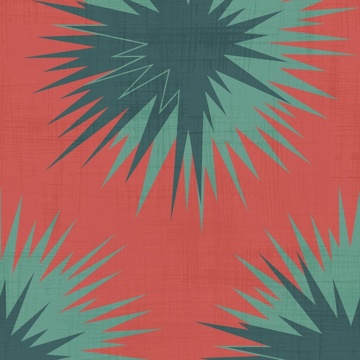 Soft Thistle wallpaper by Cole & Son x Vivienne Westwood in Blood Orange & Viridian, pattern