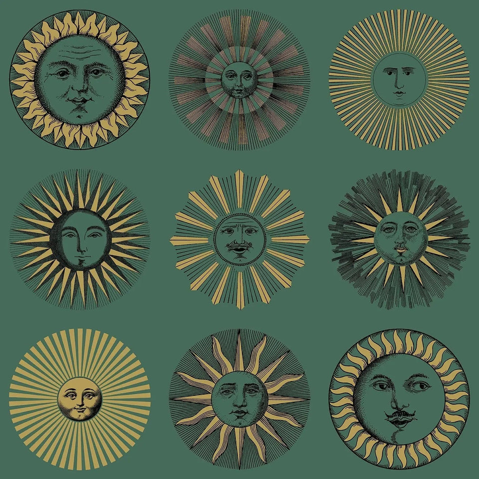 Soli wallpaper by Cole & Son in Emerald & Gold, pattern