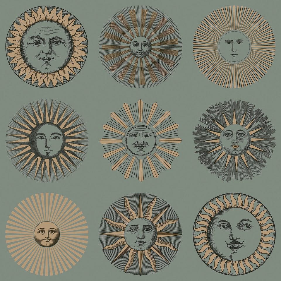 Soli wallpaper by Cole & Son in Sage & Rose Gold, pattern