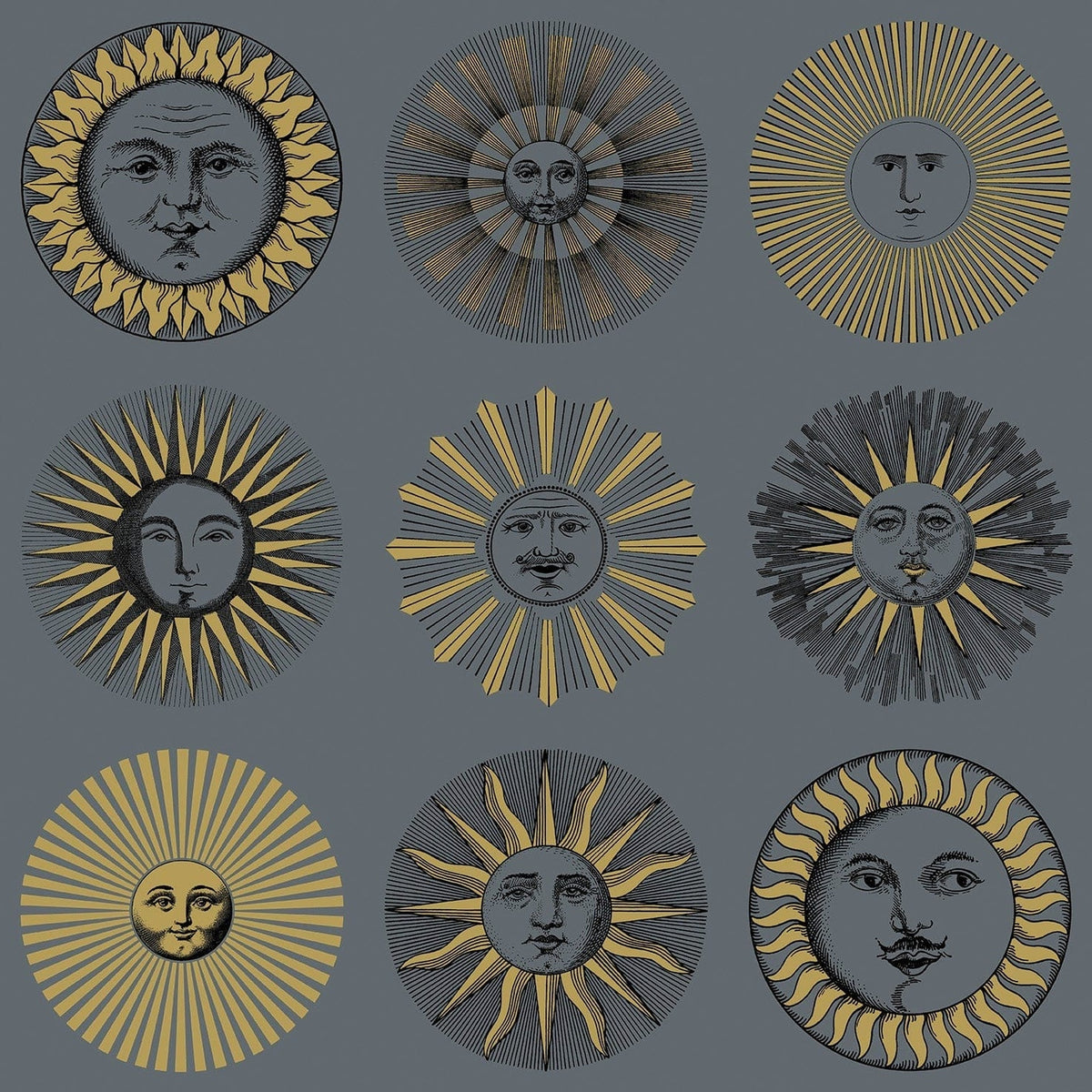 Soli wallpaper by Cole & Son in Midnight & Soft Gold, pattern