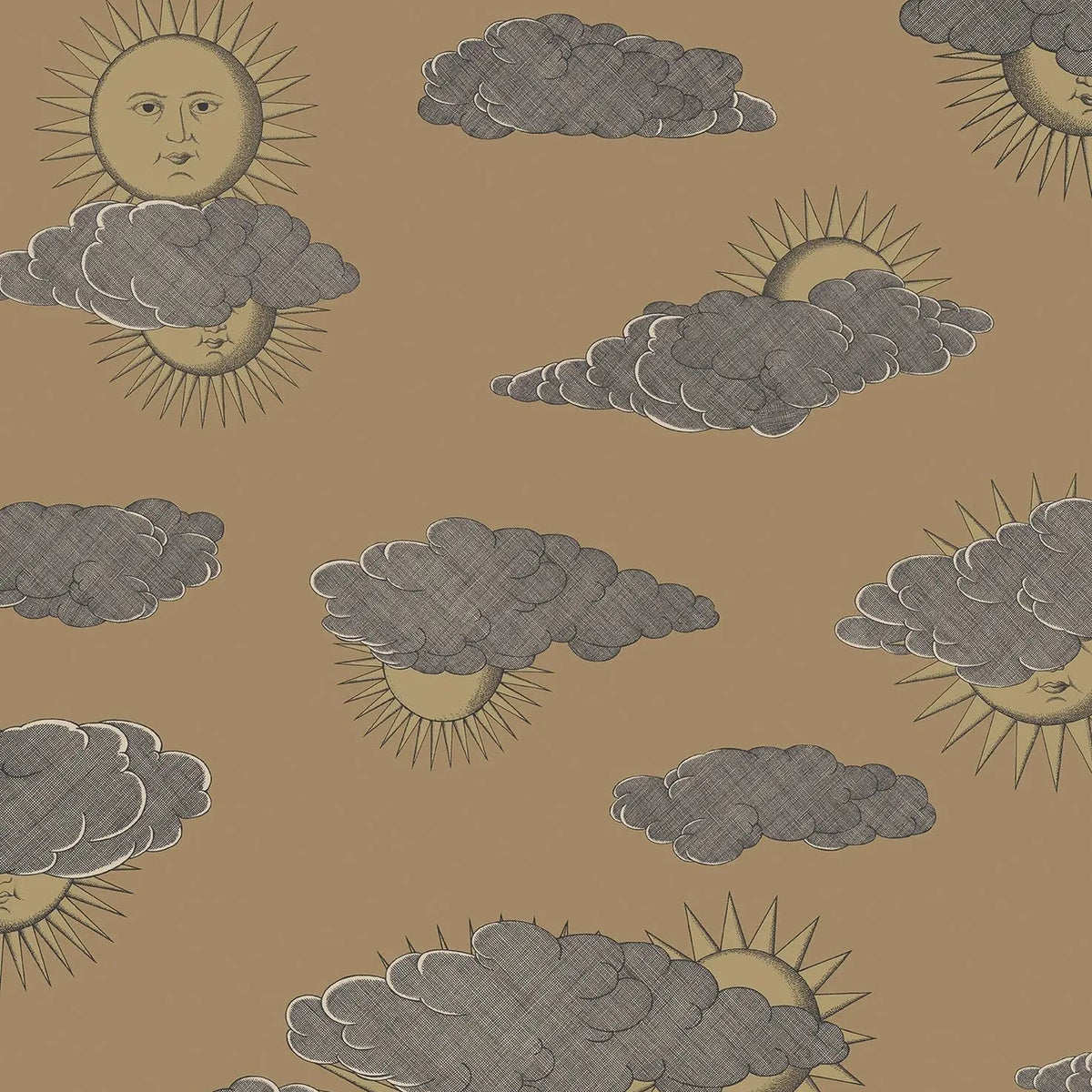 Soli e Nuvole wallpaper by Cole & Son in Gold on Gold, pattern