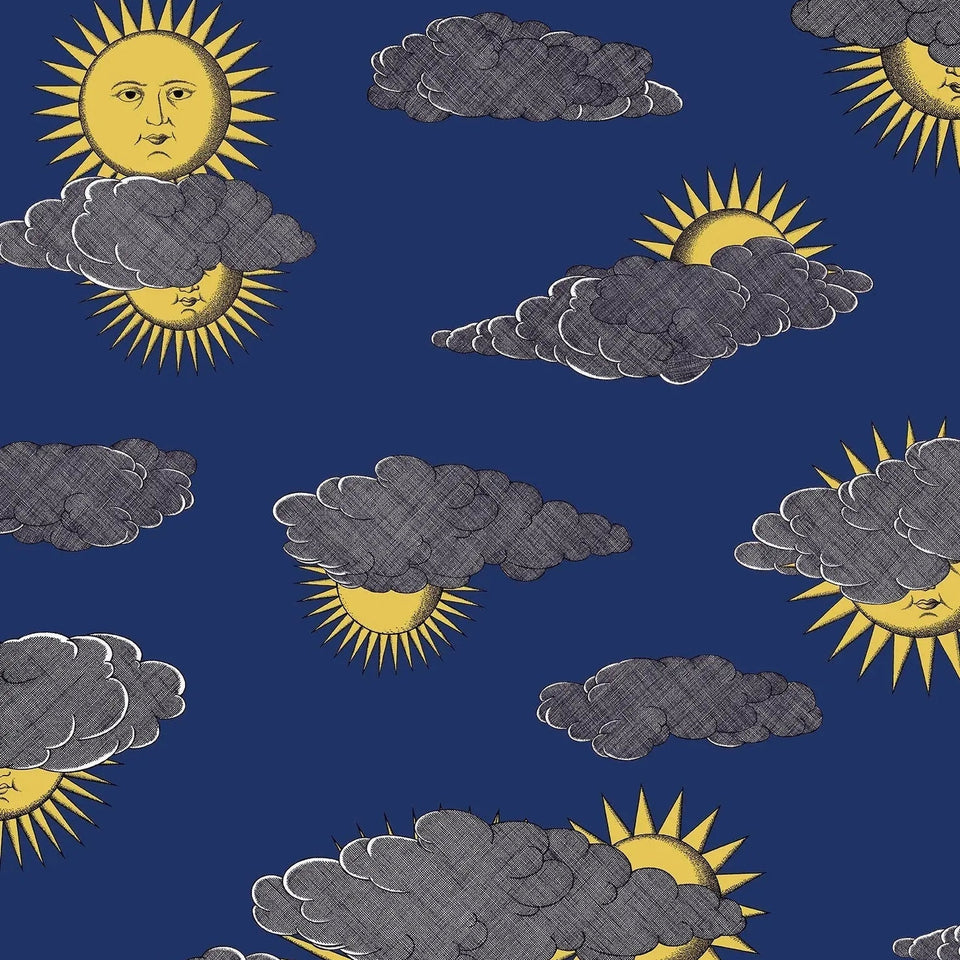 Soli e Nuvole wallpaper by Cole & Son in Yellow & Blue, pattern