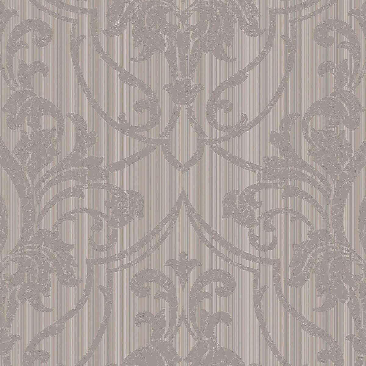 St Petersburg Damask wallpaper by Cole & Son in Metallic Gilver on Taupe, pattern