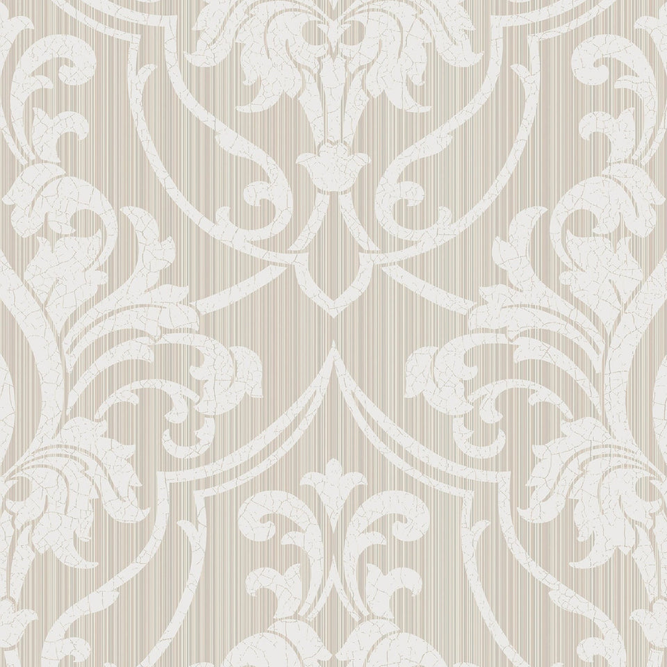 St Petersburg Damask wallpaper by Cole & Son in Chalk on Safari, pattern
