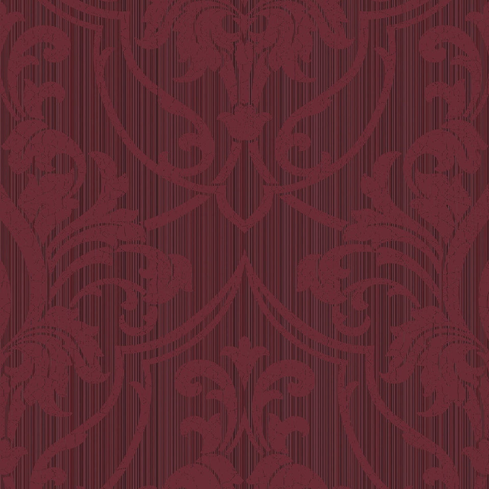 St Petersburg Damask wallpaper by Cole & Son in Red on Ink, pattern