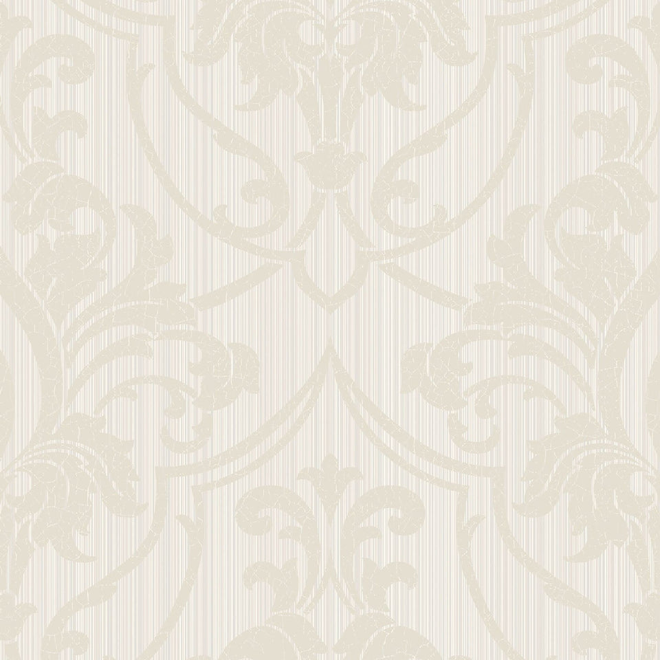 St Petersburg Damask wallpaper by Cole & Son in Parchment on White, pattern
