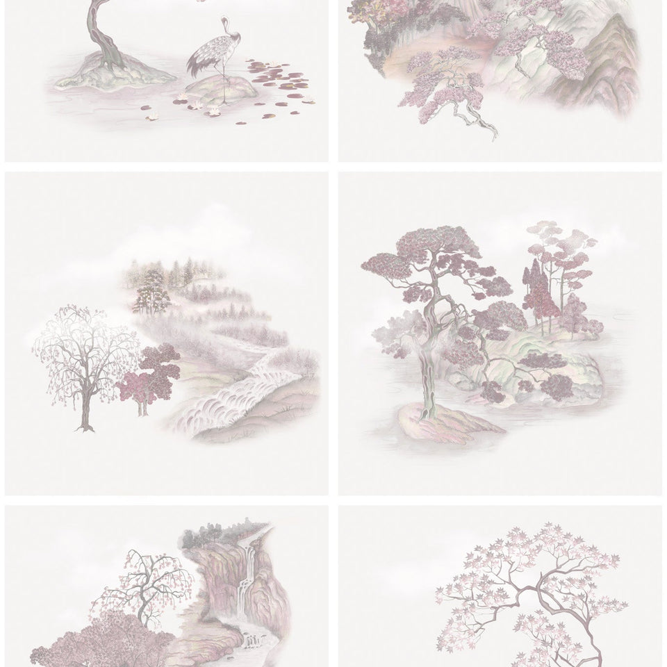 Tile Toile wallpaper by Cole & Son in Pink, pattern