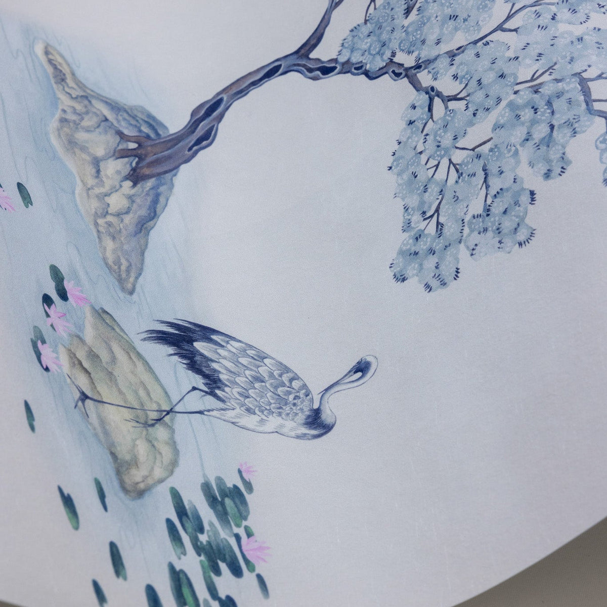 Tile Toile wallpaper by Cole & Son in Blue, surface detail