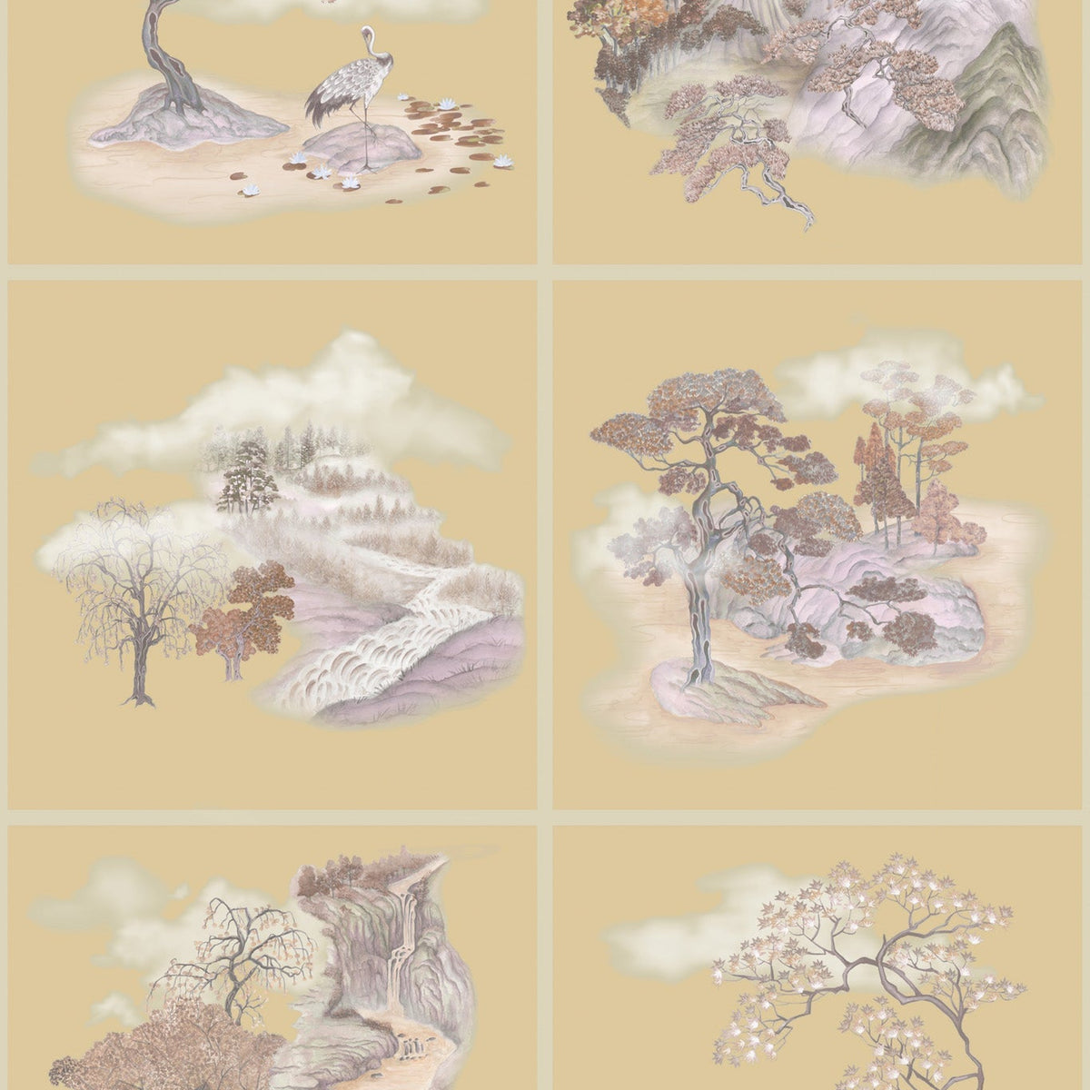Tile Toile Gilded wallpaper by Cole & Son in Gilded Autumnal, pattern