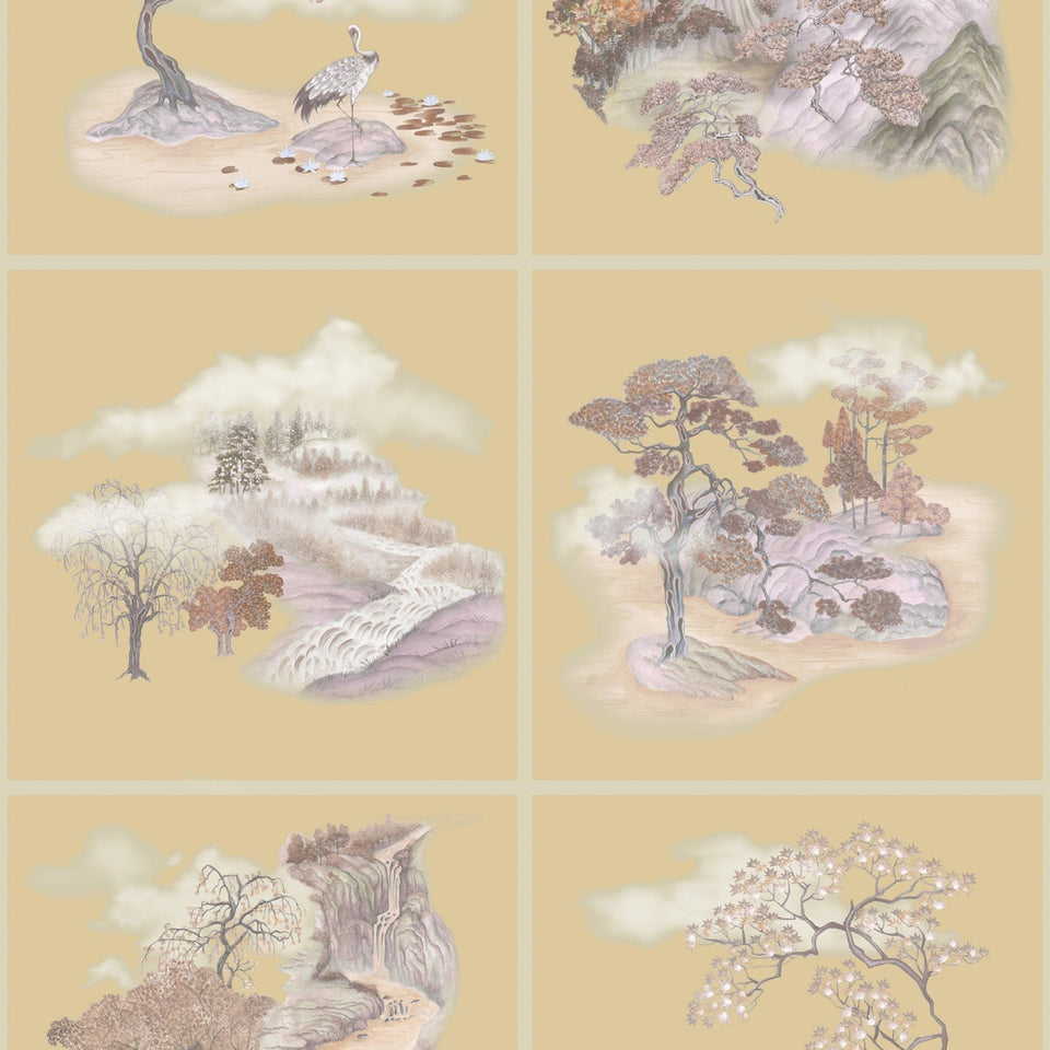 Tile Toile Gilded wallpaper by Cole & Son in Gilded Autumnal, pattern