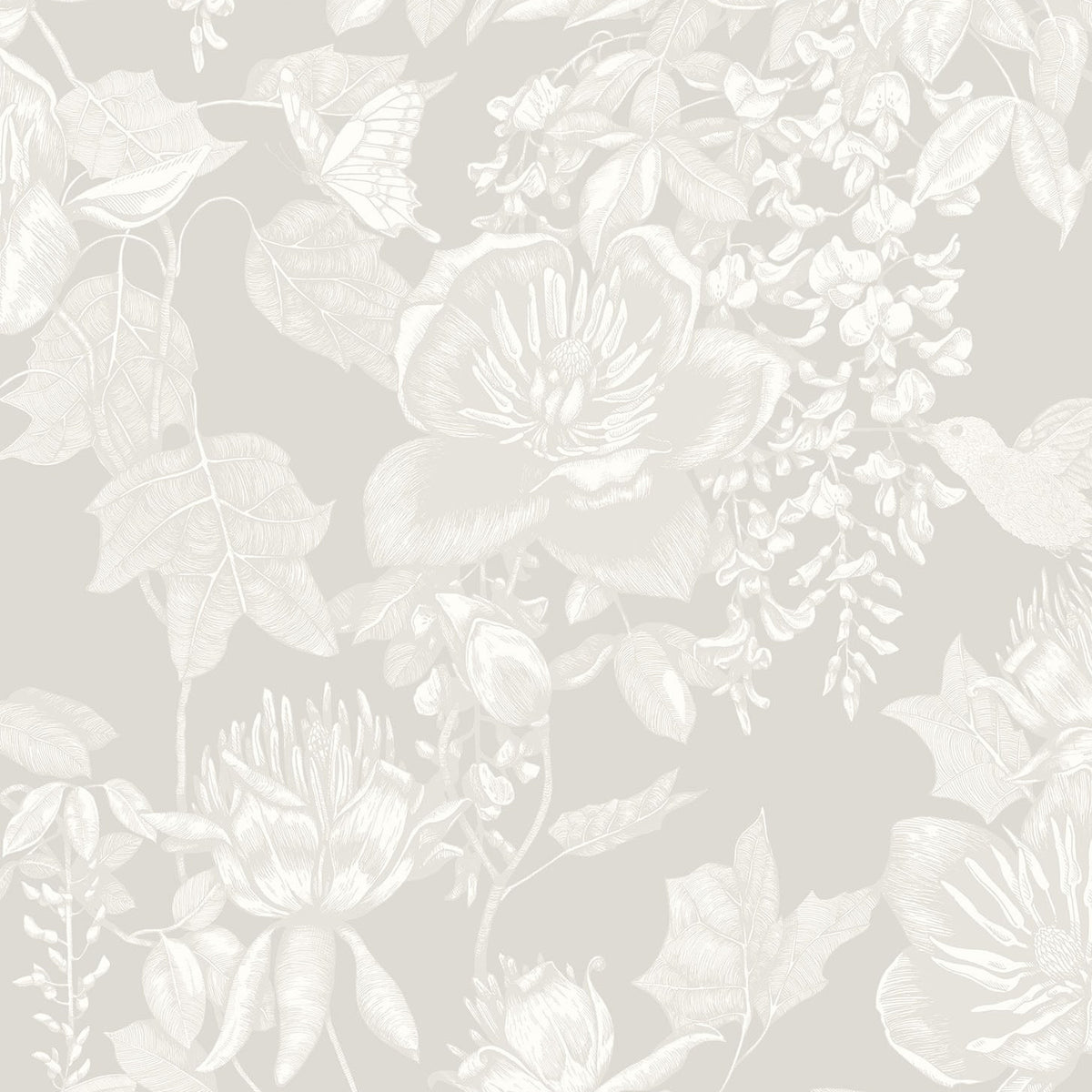 Tivoli wallpaper by Cole & Son in White on Grey, pattern