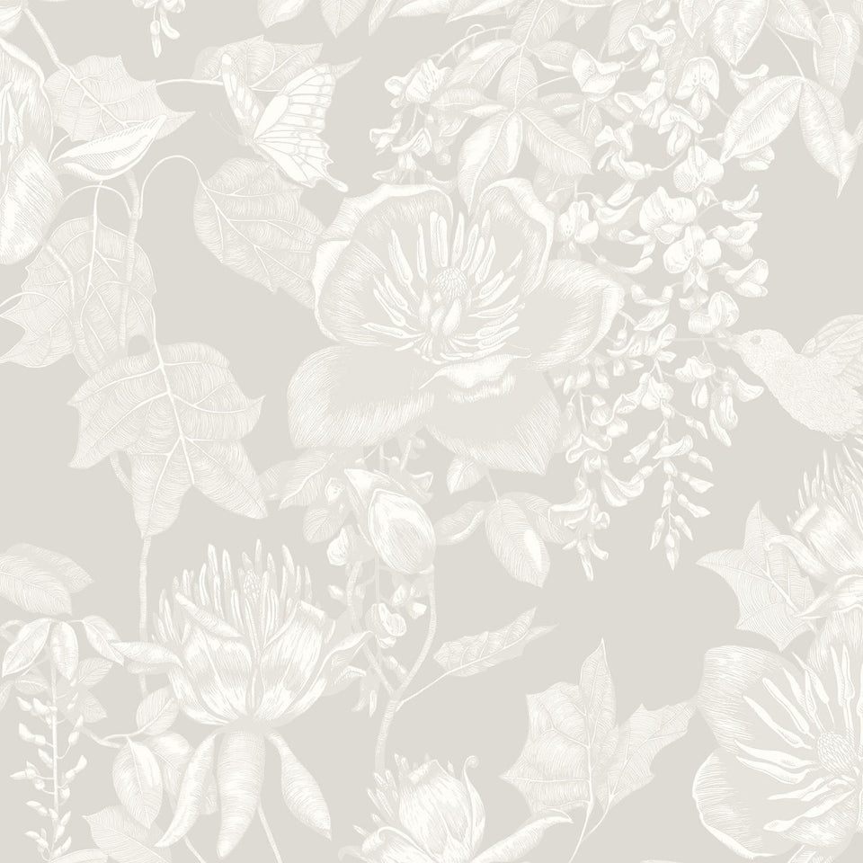 Tivoli wallpaper by Cole & Son in White on Grey, pattern