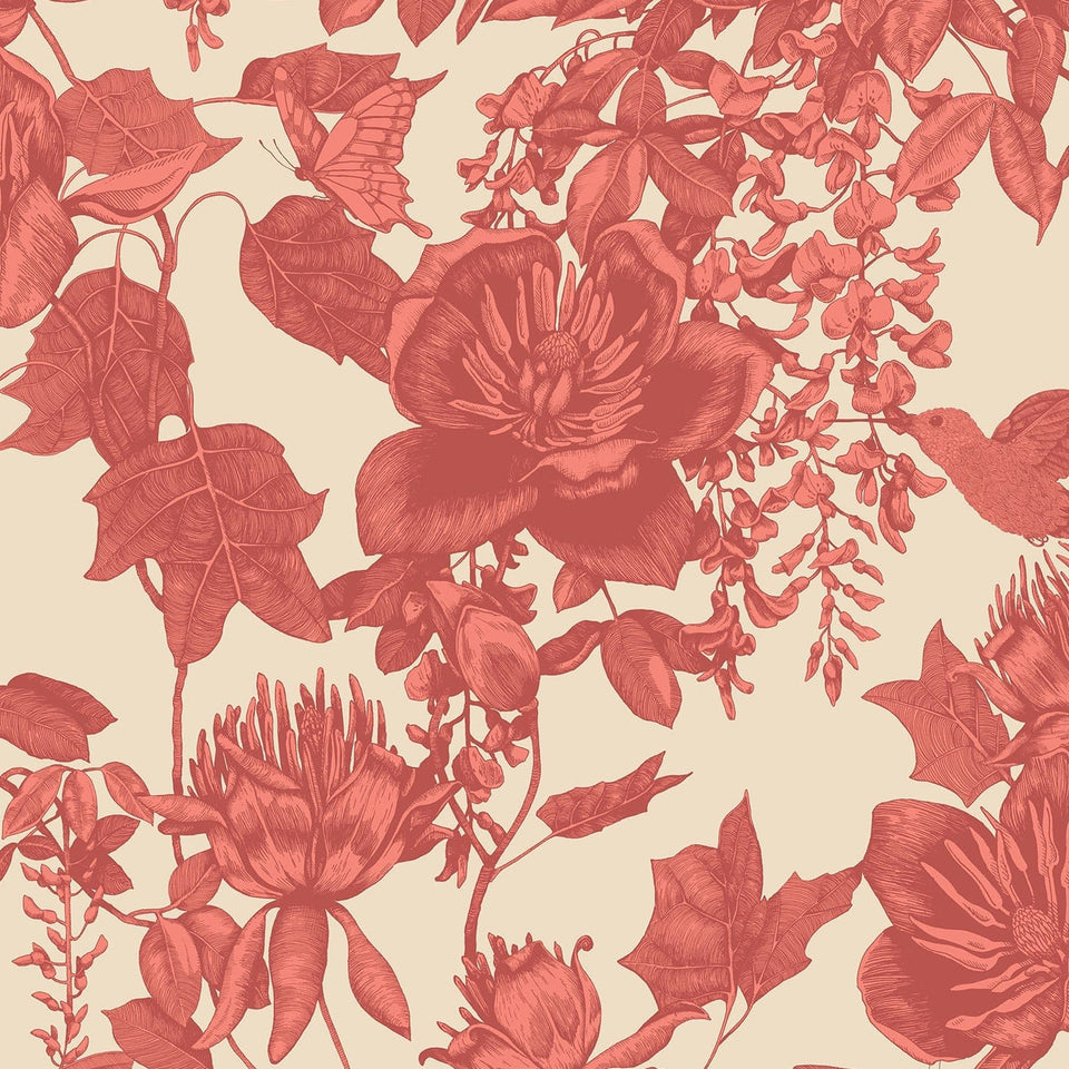 Tivoli wallpaper by Cole & Son in Red on Cream, pattern