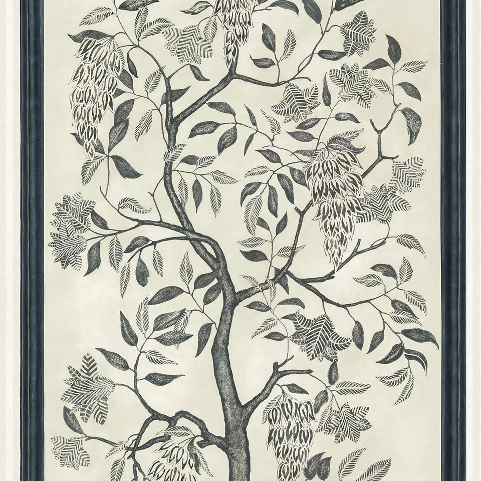 Trees of Eden Eternity wallpaper by Cole & Son in Charcoal & Parchment, cropped panel detail