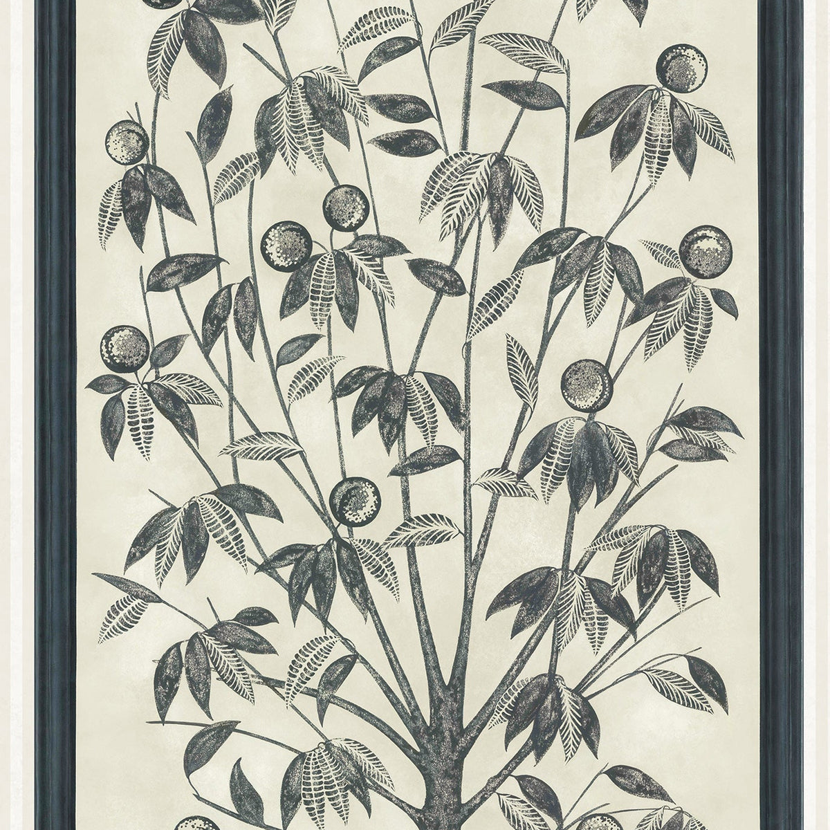 Trees of Eden Life wallpaper by Cole & Son in Charcoal & Parchment, cropped panel detail