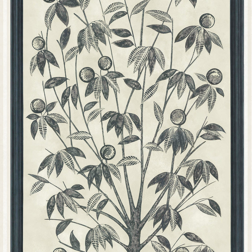 Trees of Eden Life wallpaper by Cole & Son in Charcoal & Parchment, cropped panel detail