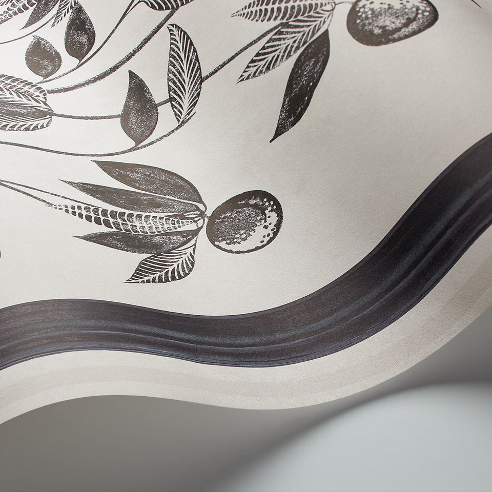 Trees of Eden Life wallpaper by Cole & Son in Charcoal & Parchment, surface detail
