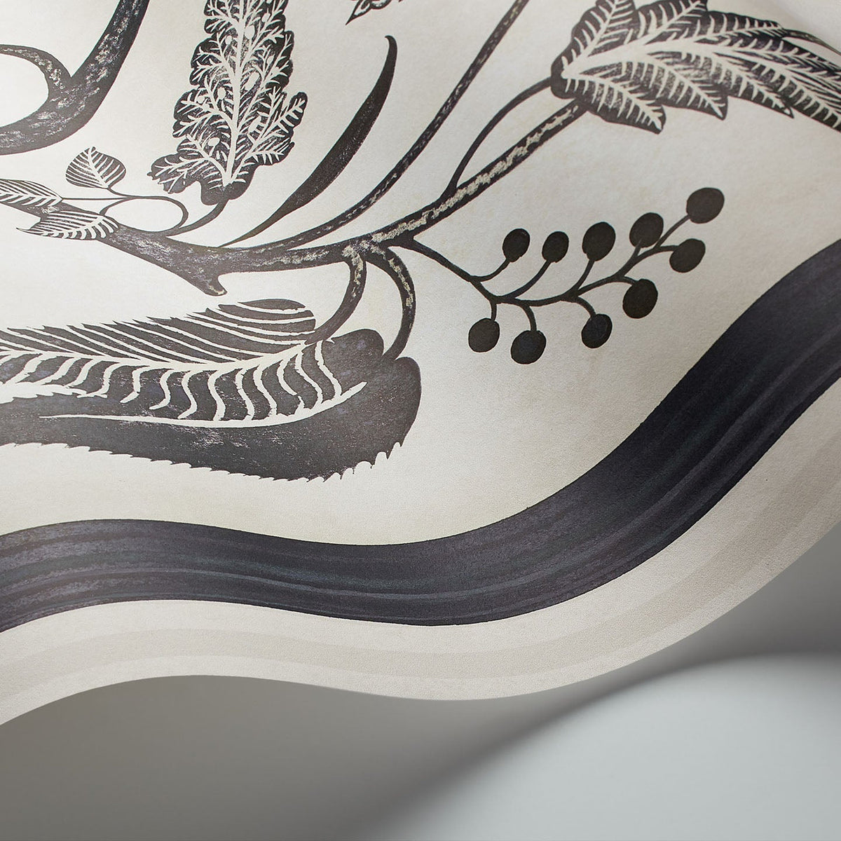 Trees of Eden Paradise wallpaper by Cole & Son in Charcoal & Parchment, surface detail