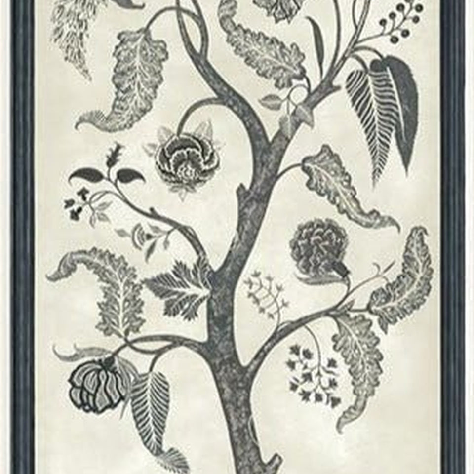 Trees of Eden Paradise wallpaper by Cole & Son in Charcoal & Parchment, cropped panel detail