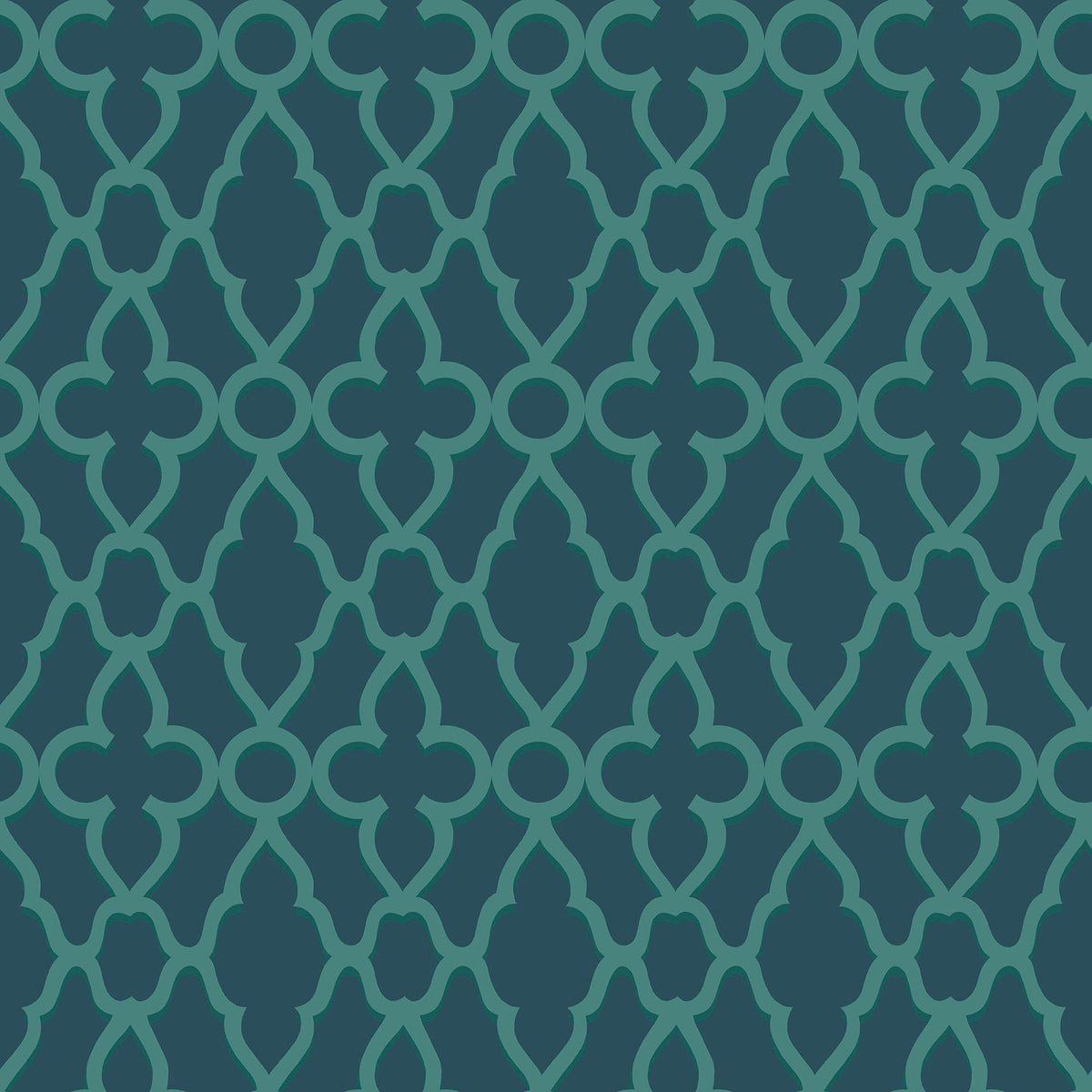 Treillage wallpaper by Cole & Son in Viridian on Ink, pattern