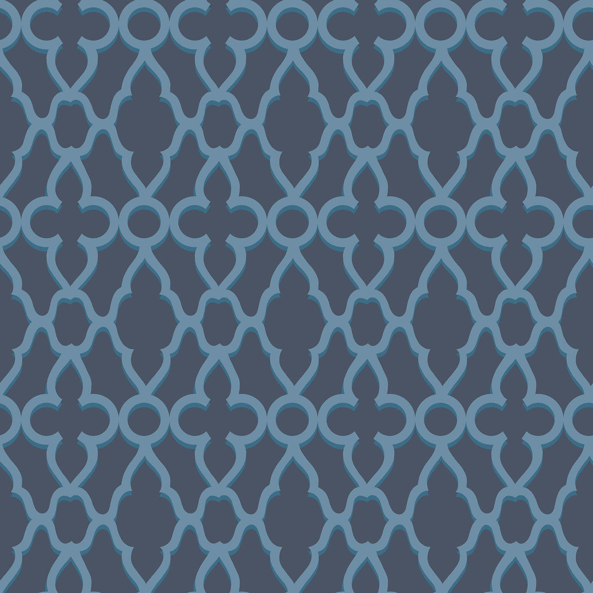 Treillage wallpaper by Cole & Son in Cerulean Blue on Midnight, pattern