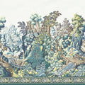 Cole & Son Verdure Tapestry Silk in Petrol, Teal, Seafoam & Lemon — cropped mural detail