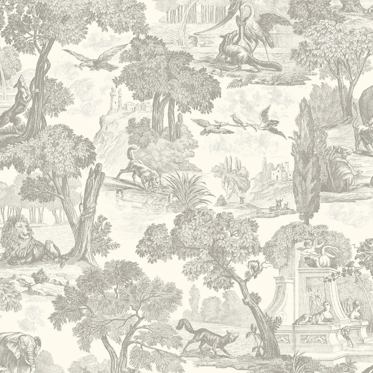 Versailles wallpaper by Cole & Son in Soot and Snow, 99/15061