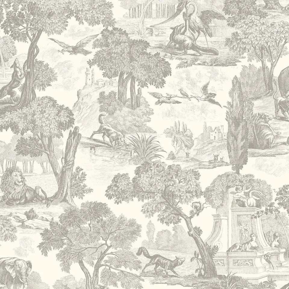 Versailles wallpaper by Cole & Son in Soot and Snow, 99/15061