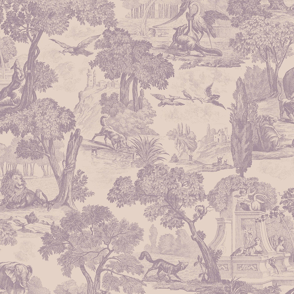 Versailles wallpaper by Cole & Son in Lilac Grey on Dove, 99/15062