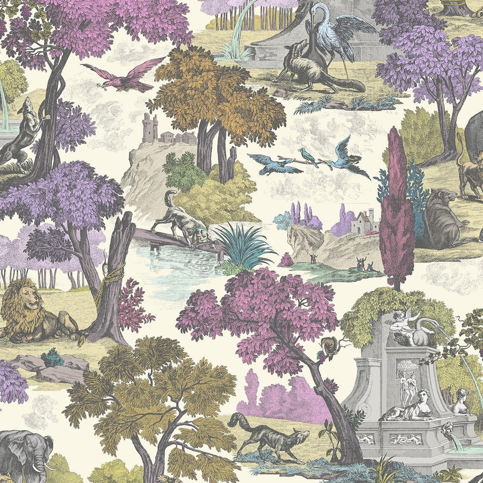 Versailles Grand wallpaper in Purple & Safari on White, 99/16065