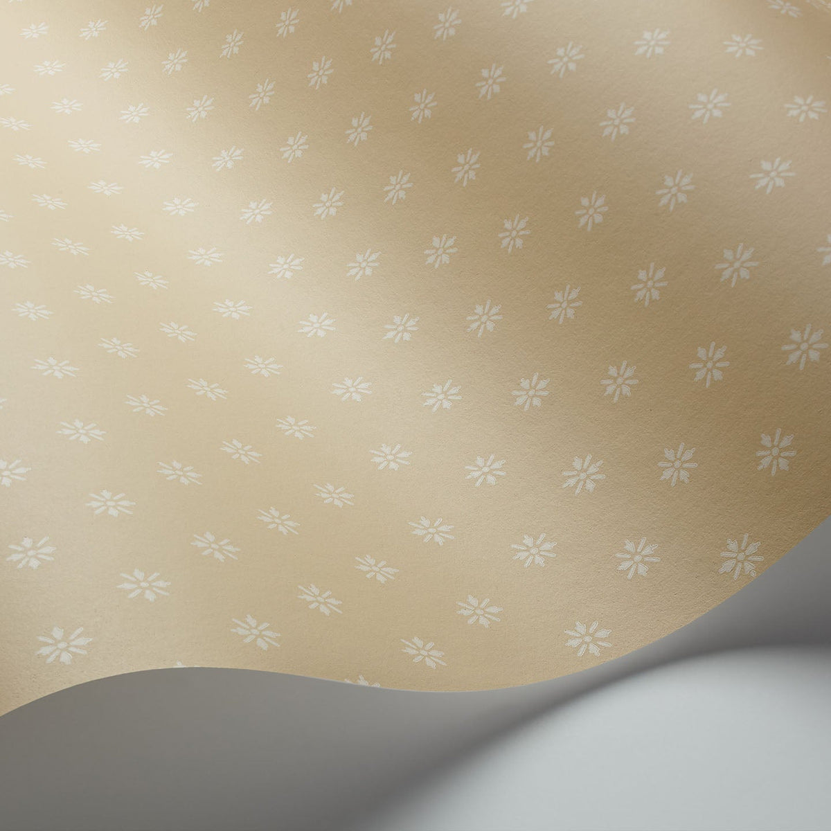 Victorian Star wallpaper by Cole & Son in Sand, curved wallpaper detail