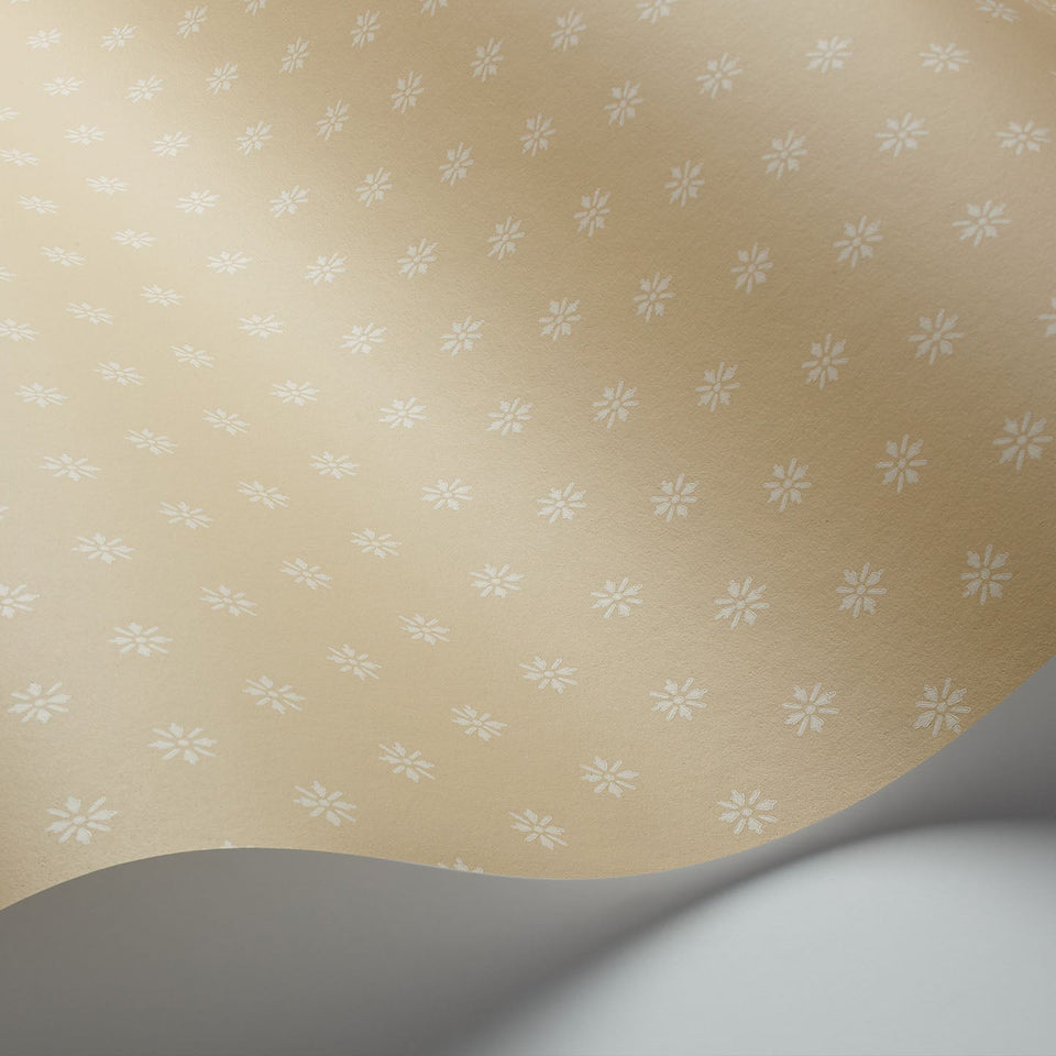 Victorian Star wallpaper by Cole & Son in Sand, curved wallpaper detail
