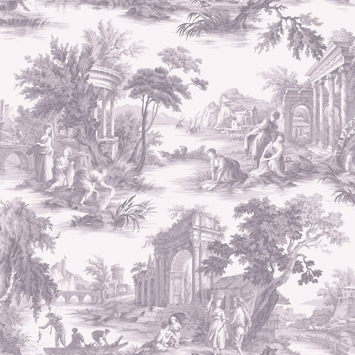 Cole & Son Villandry wallpaper in Pale Violet on Dove