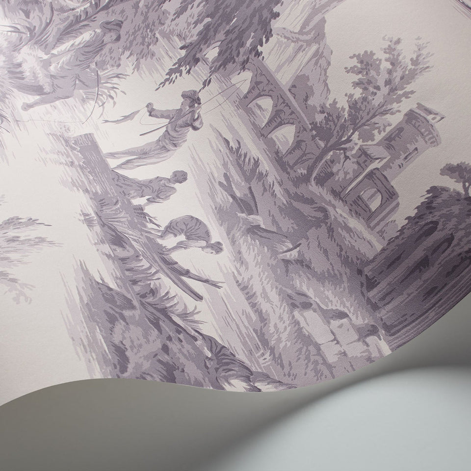 Cole & Son Villandry wallpaper in Pale Violet on Dove detail