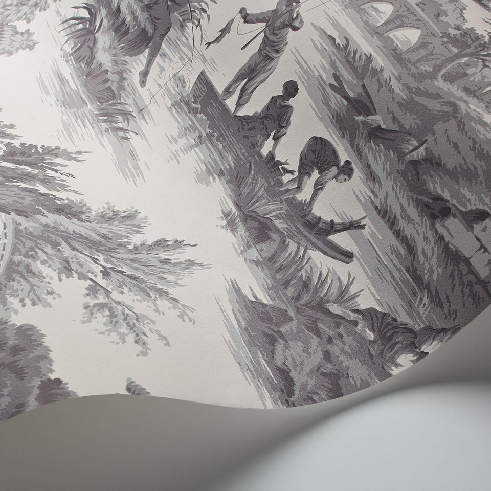 Cole & Son Villandry wallpaper in Lilac Grey on Chalk detail