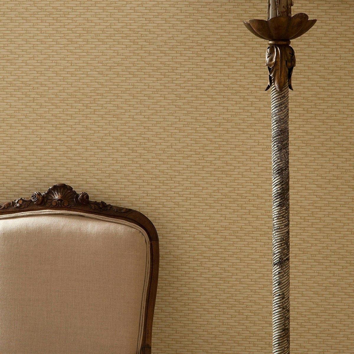 Cole & Son Weave wallpaper in Yellow room setting