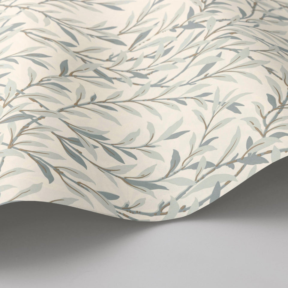 Cole & Son Willow Branch wallpaper in Pebble on Cream detail